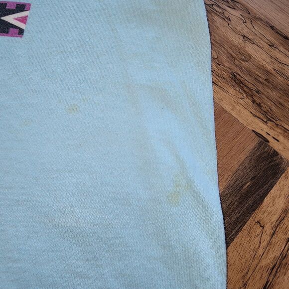 Vintage 90's Black Hills Native American Light Blue Single Stitch T-Shirt Size L - Picture 6 of 9